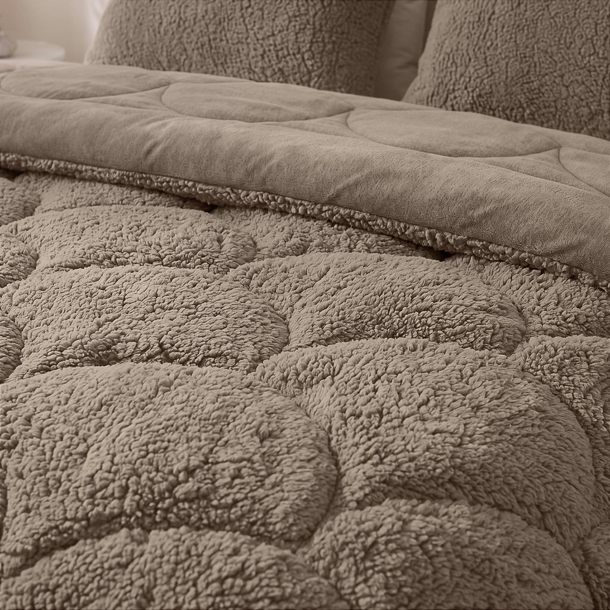 Zelesta Special Teddy Chenille Bettdecke - Dunkeltaupe