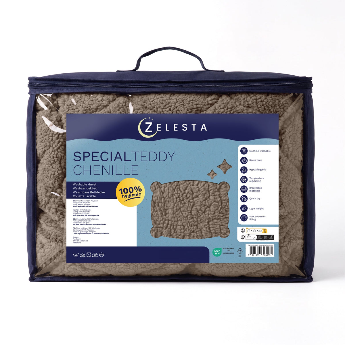 Zelesta Special Teddy Chenille Bettdecke - Dunkeltaupe