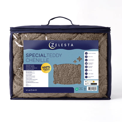 Zelesta Special Teddy Chenille Bettdecke - Dunkeltaupe