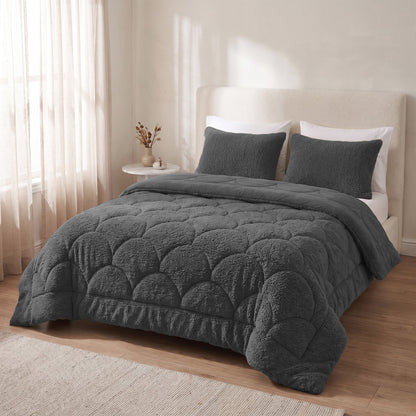 Zelesta Special Teddy Chenille Bettdecke - Anthrazit