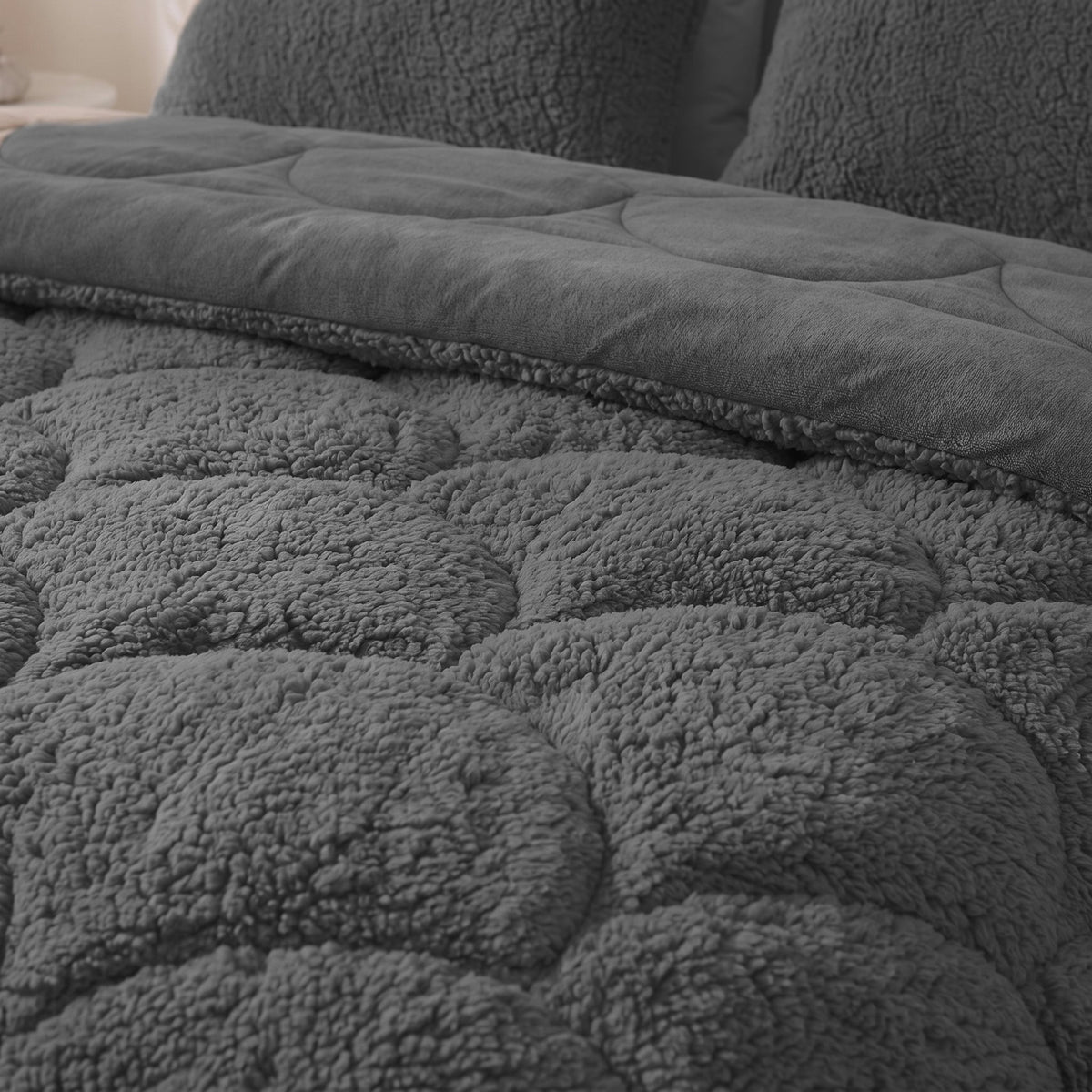 Zelesta Special Teddy Chenille Bettdecke - Anthrazit