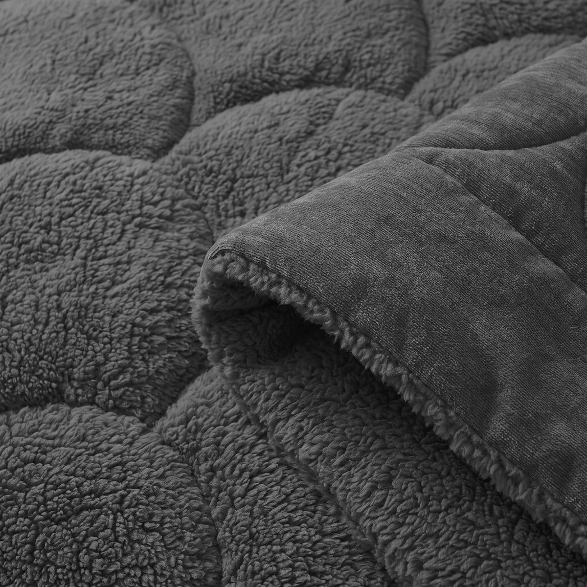 Zelesta Special Teddy Chenille Bettdecke - Anthrazit