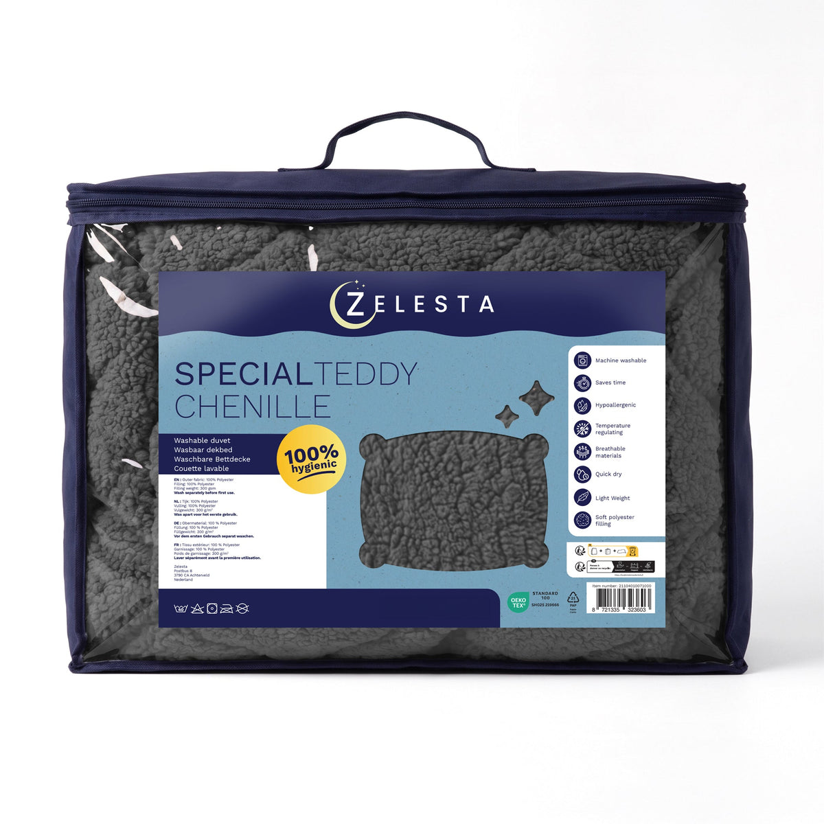 Zelesta Special Teddy Chenille Bettdecke - Anthrazit