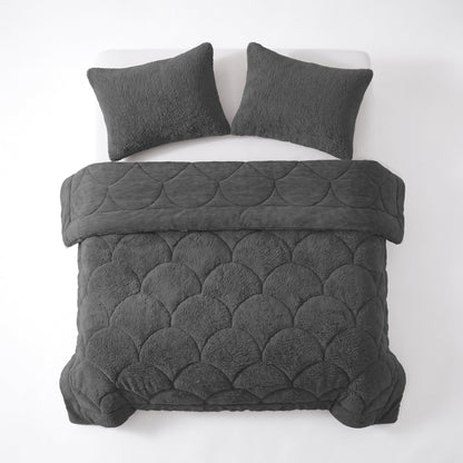 Zelesta Special Teddy Chenille Kissenbezüge Set von 2 - Anthrazit