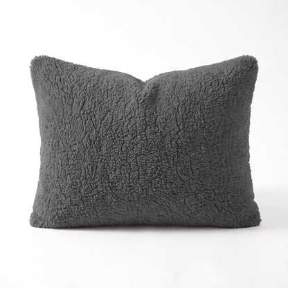Zelesta Special Teddy Chenille Kissenbezüge Set von 2 - Anthrazit
