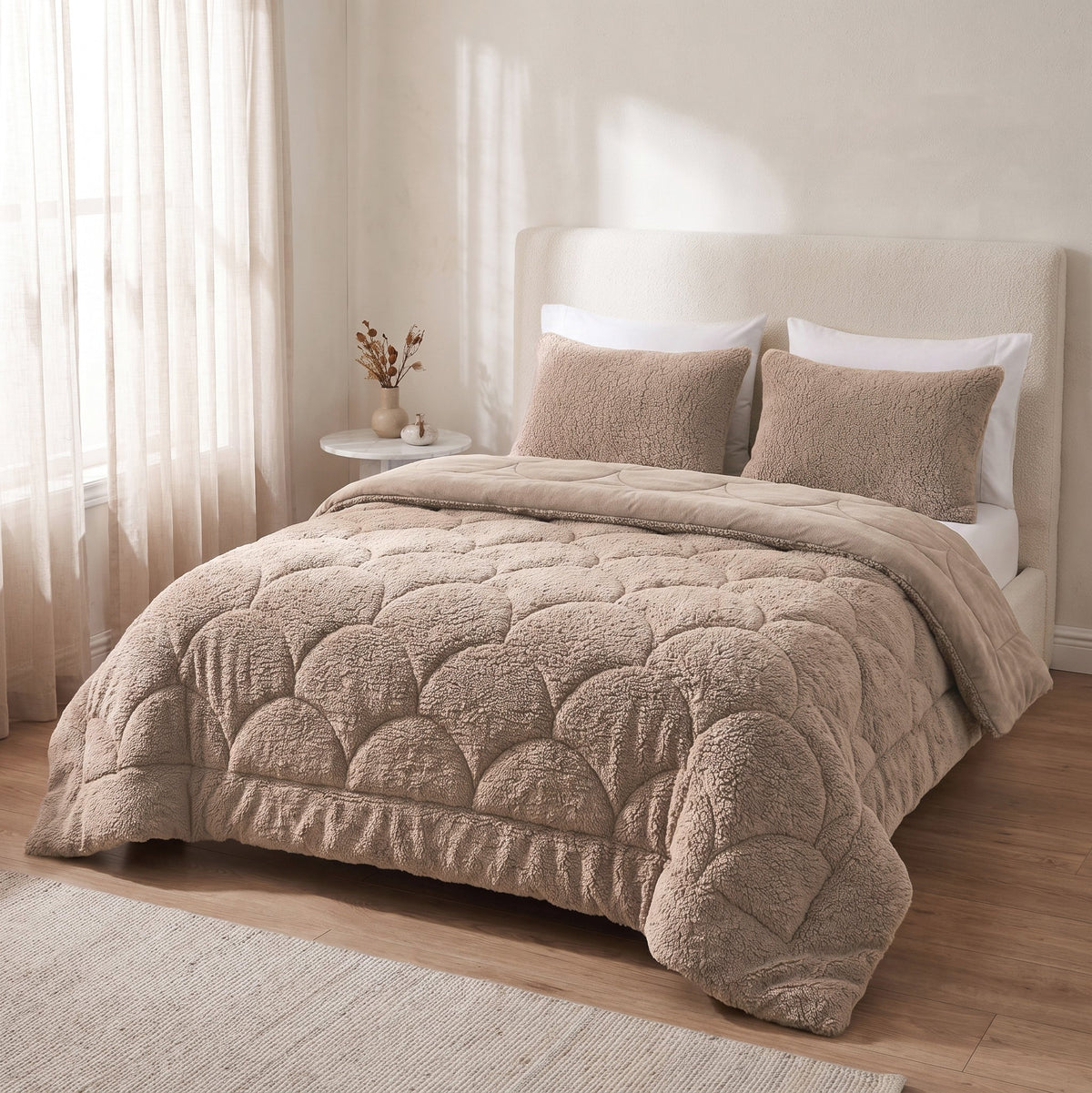Zelesta Special Teddy Chenille Bettdecke - Altrosa