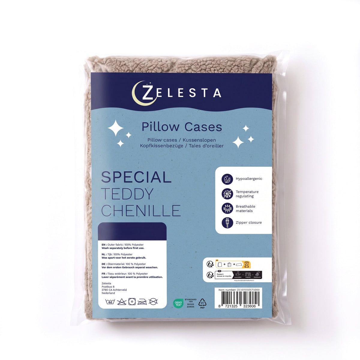 Zelesta Special Teddy Chenille Kissenbezüge Set von 2 - Altrosa