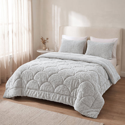 Zelesta Special Teddy Chenille Bettdecke - Grau