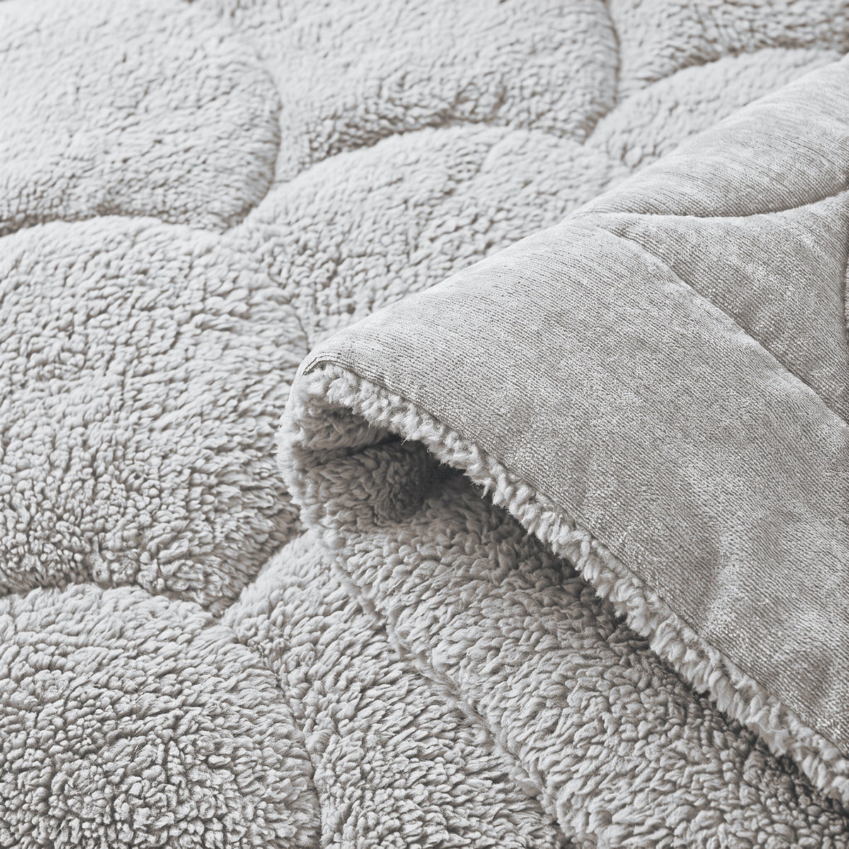 Zelesta Special Teddy Chenille Bettdecke - Grau