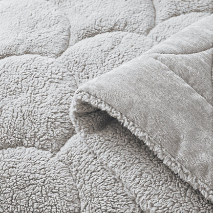 Zelesta Special Teddy Chenille Bettdecke - Grau