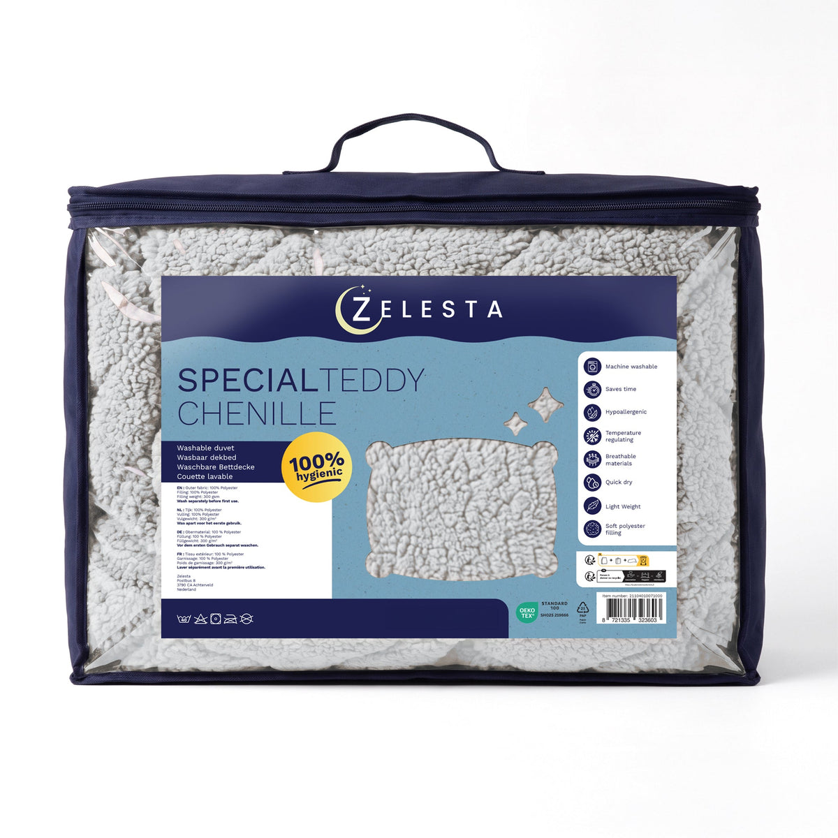 Zelesta Special Teddy Chenille Bettdecke - Grau
