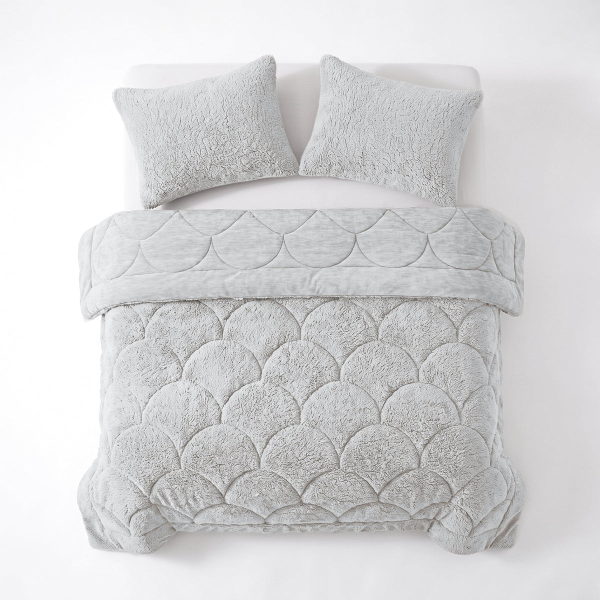 Zelesta Special Teddy Chenille Kissenbezüge Set von 2 - Grau