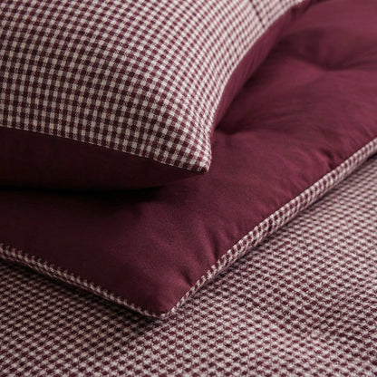 Zelesta Special Waffel-Percal Kissenbezüge Set von 2 - Bordeaux-Mix