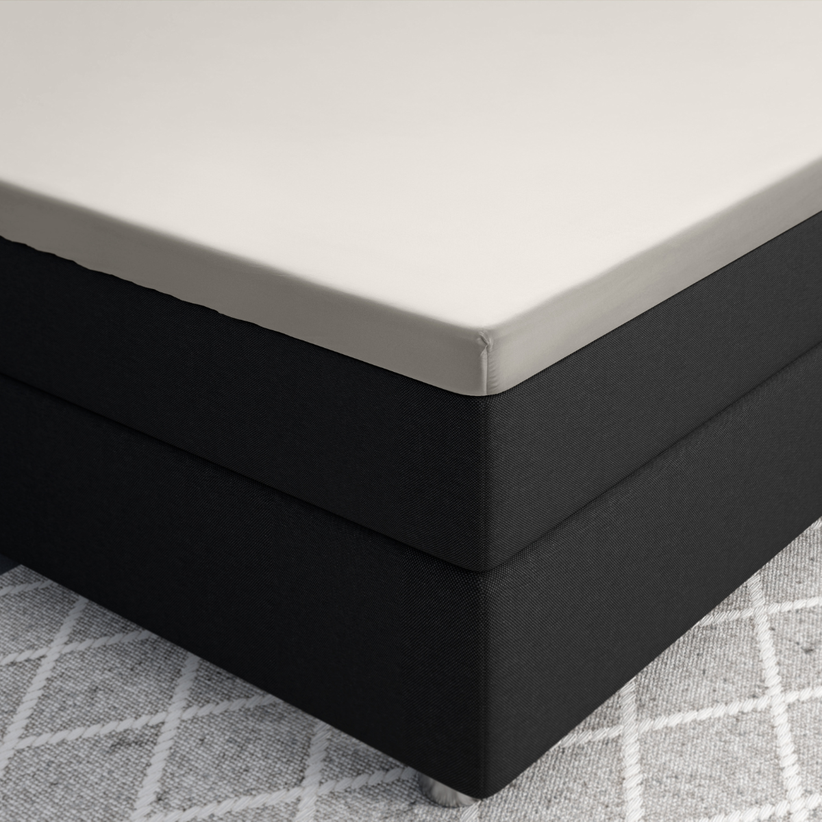 Primaviera Deluxe Topper Satin Deluxe Spannbettuch - Creme