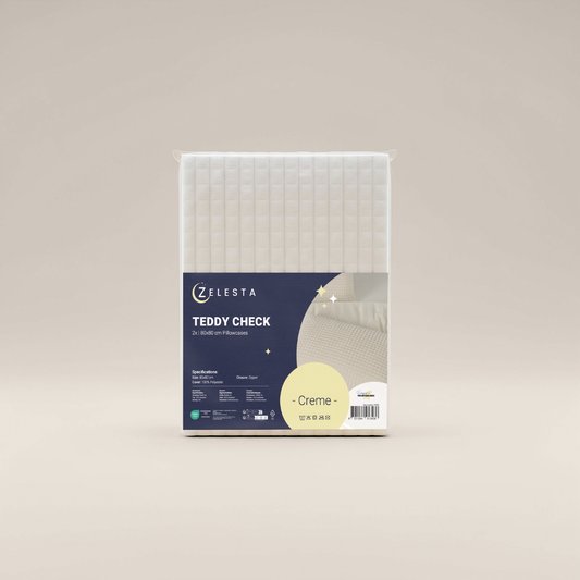 Zelesta Teddy Check Kissenbezüge - Creme