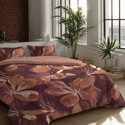 Zelesta Comfort Design Nahtlose Bettdecke - Oversized Flower Blush Red