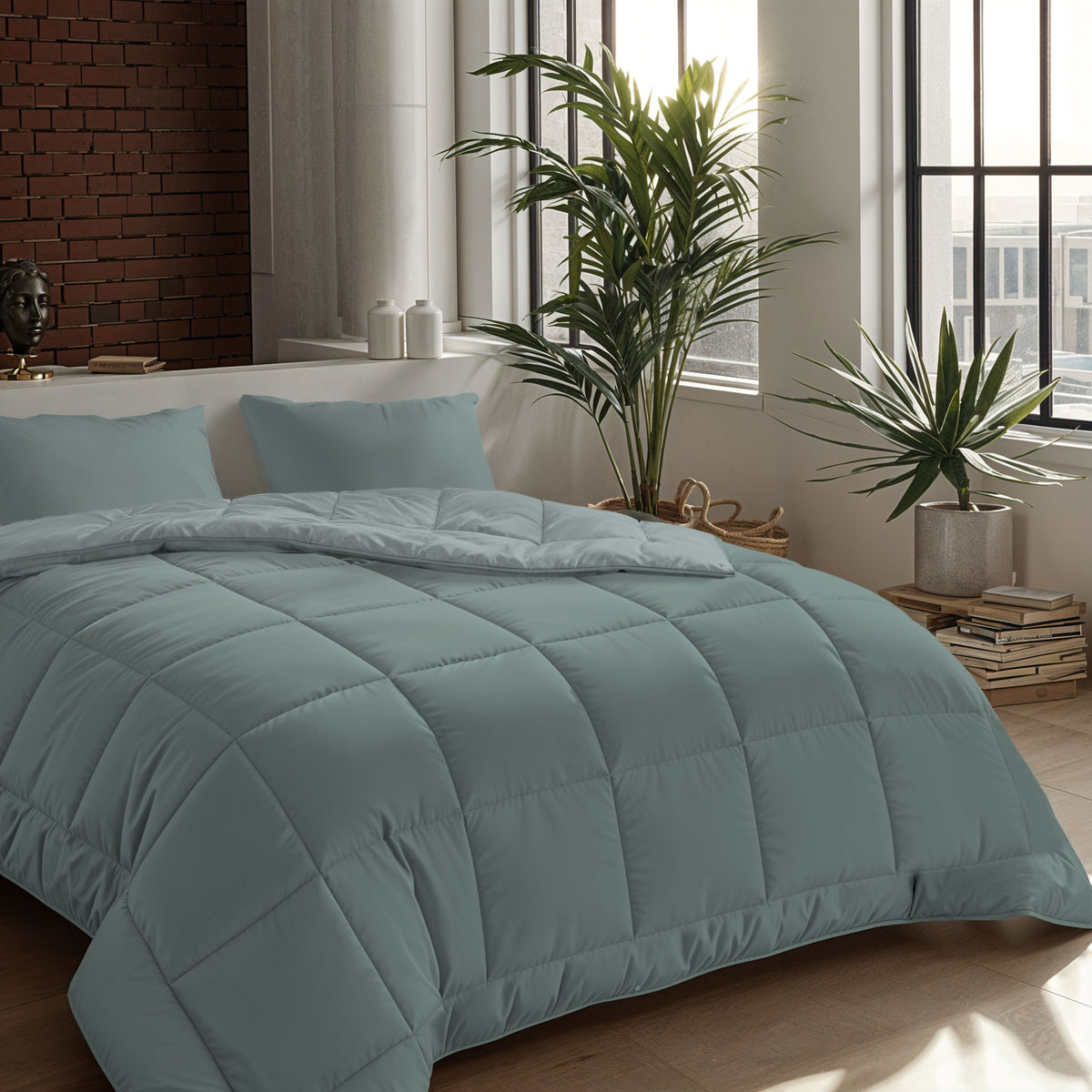 Zelesta Comfort Duo 4-Jahreszeiten Bettdecke - Mineral & Hellblau