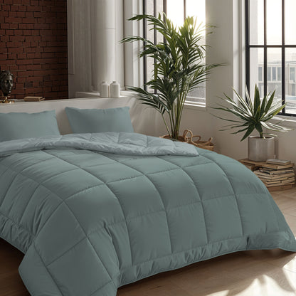 Zelesta Comfort Duo 4-Jahreszeiten Bettdecke - Mineral & Hellblau