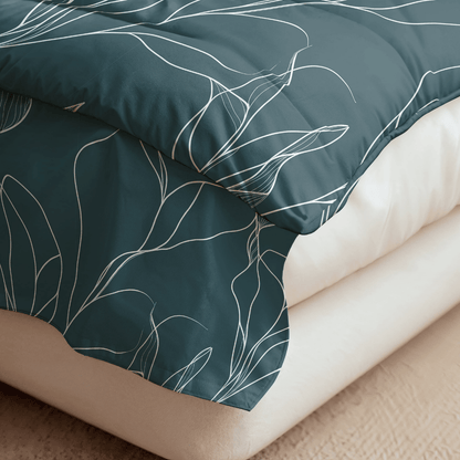 Royalbed baumwolle - White Leaves