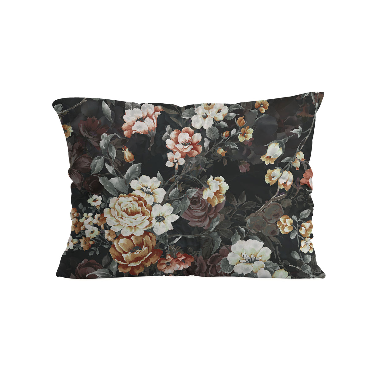 Zelesta Comfort Design Nahtlose Kissenbezüge Set von 2 - Golden Age Flower Black