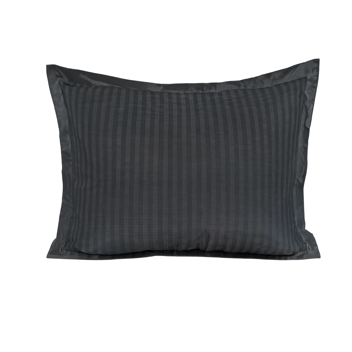 Zelesta Deluxe Hotel Stripe Baumwollsatin Kissenbezüge Set von 2 - Anthrazit