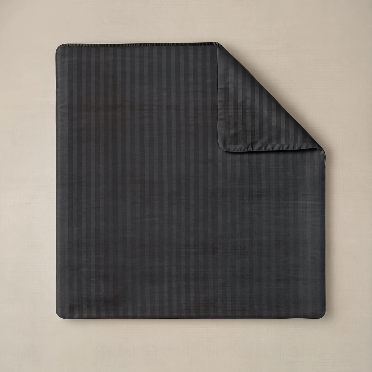 Zelesta Deluxe Hotel Stripe Baumwollsatin Bettdecke - Anthrazit