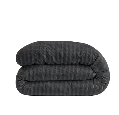 Zelesta Deluxe Hotel Stripe Baumwollsatin Bettdecke - Anthrazit