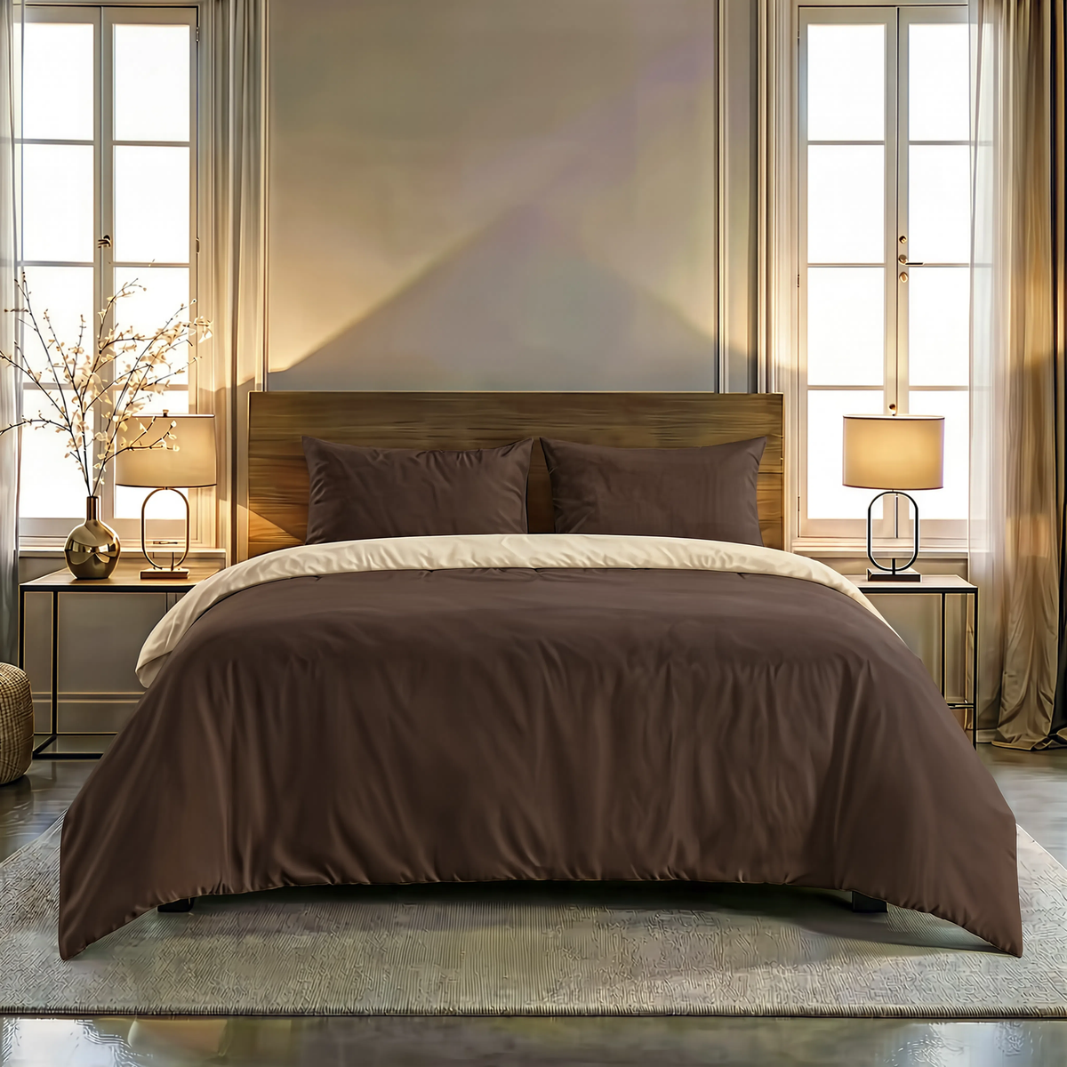 Zelesta Comfort Duo No Stitch Bettdecke - Taupe & Braun