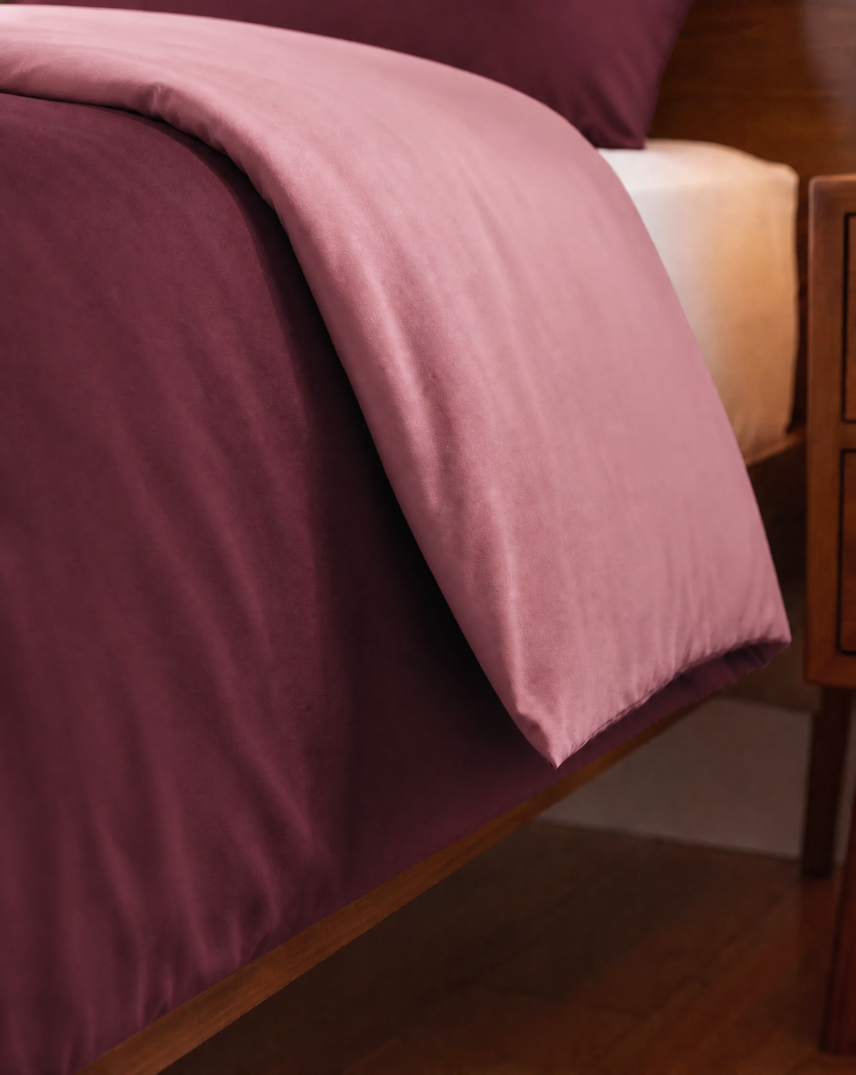 Zelesta Comfort Duo No Stitch Bettdecke - Altrosa & Burgunderrot