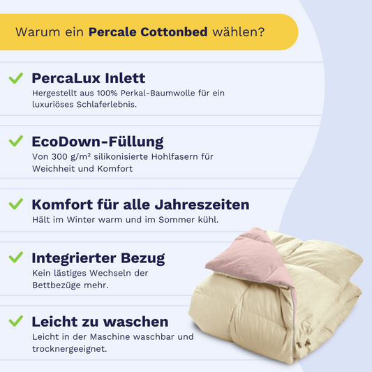 Zelesta Percale Cottonbed Baumwolle - Rosa & Creme