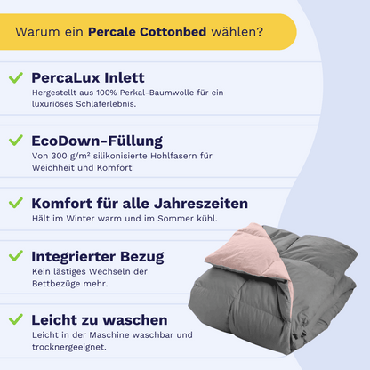 Zelesta Percale Cottonbed Baumwolle - Rosa & Grau