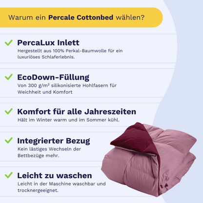 Zelesta Percale Cottonbed  Baumwolle - Pink & Rotwein