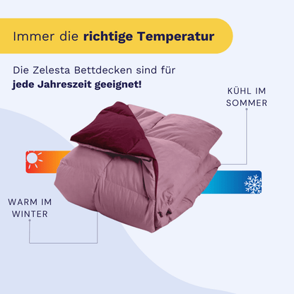 Zelesta Wonderbed Cotton Down - Pink & Rotwein