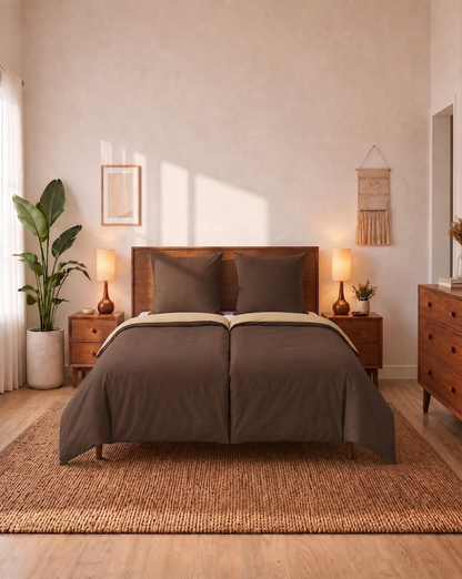 Zelesta Comfort Duo No Stitch Bettdecke - Taupe & Braun