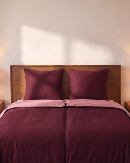 Zelesta Comfort Duo No Stitch Bettdecke - Altrosa & Burgunderrot