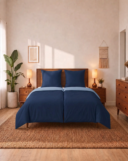 Zelesta Comfort Duo No Stitch Bettdecke - Blau & Marineblau