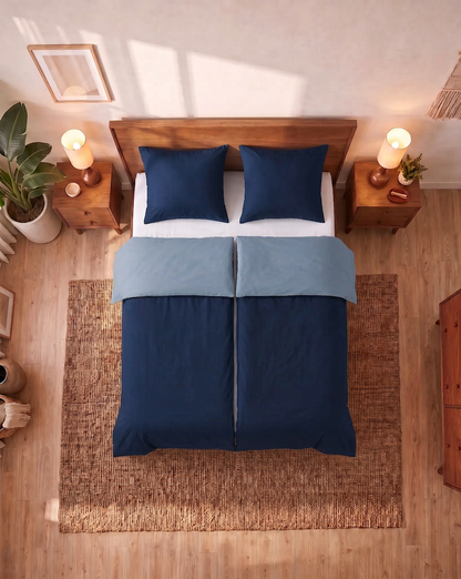 Zelesta Comfort Duo No Stitch Bettdecke - Blau & Marineblau