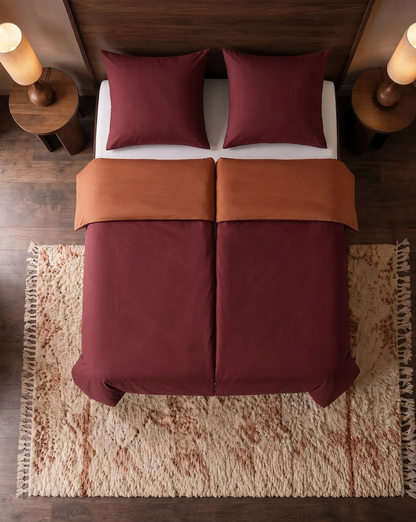 Zelesta Pure Duo No Stitch Baumwolle Bettdecke - Braun & Rot