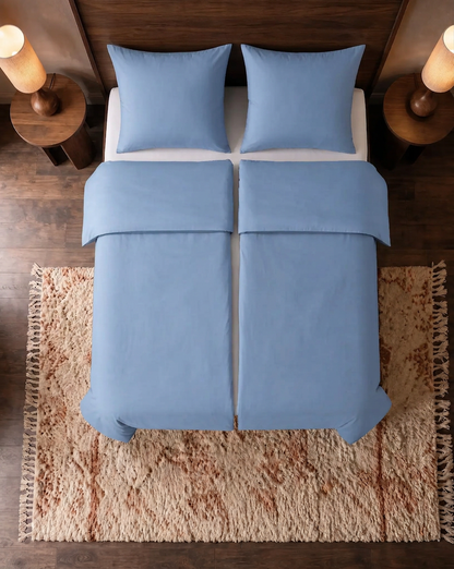 Zelesta Pure Uni No Stitch Baumwolle Bettdecke - Zartes Chambrayblau