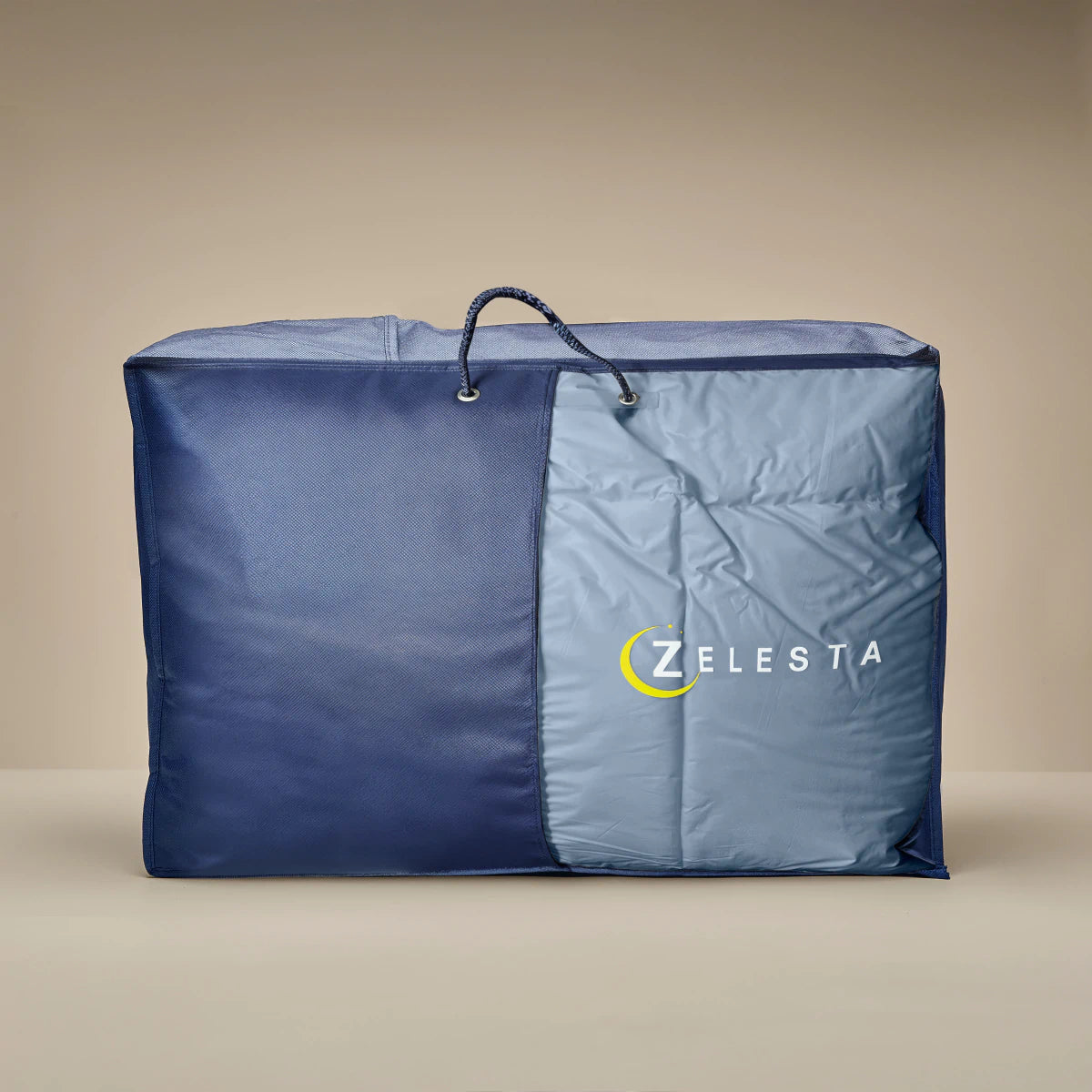 Zelesta Deluxe Duo Perkal-Baumwolle Sommerbettdecke - Traumblau & Creme