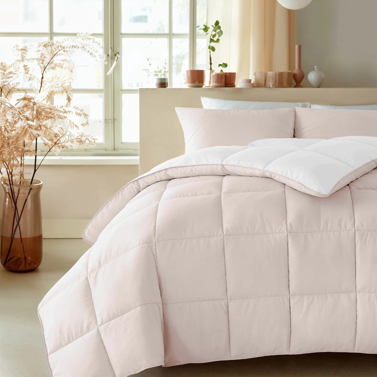Zelesta Deluxe Duo Perkal-Baumwolle Sommerbettdecke - Seide & Creme