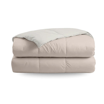 Zelesta Deluxe Duo Perkal-Baumwolle Sommerbettdecke - Seide & Creme