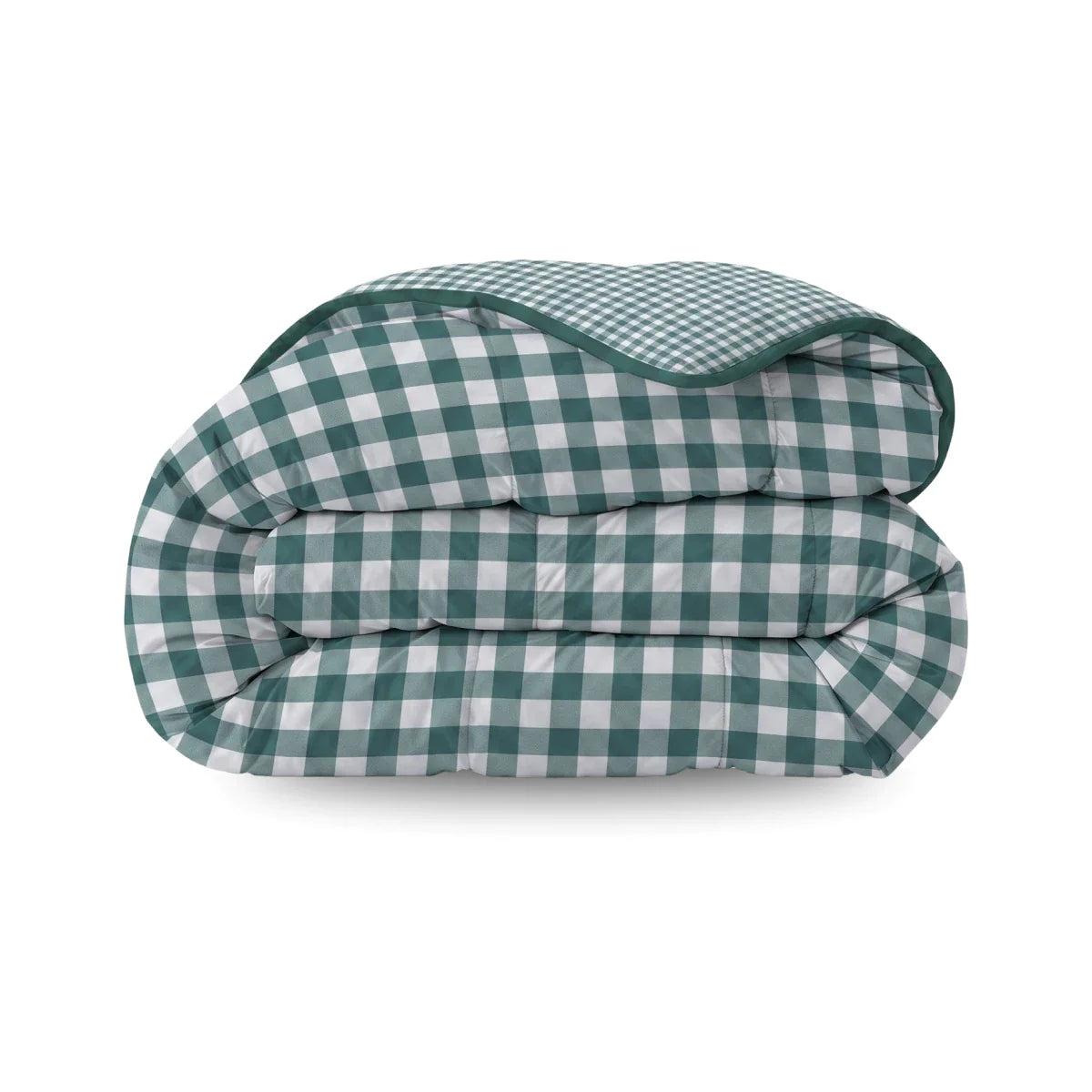 Zelesta Deluxe Design Baumwollsatin Bettdecke - Green Check