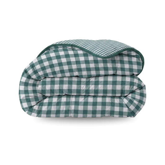 Zelesta Deluxe Design Baumwollsatin Bettdecke - Green Check