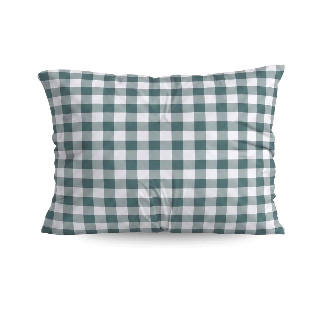 Zelesta Deluxe Design Baumwollsatin Kissenbezüge Set von 2 - Green Check