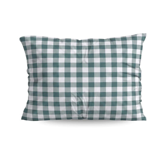 Zelesta Deluxe Design Baumwollsatin Kissenbezüge Set von 2 - Green Check