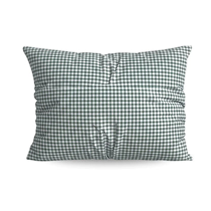 Zelesta Deluxe Design Baumwollsatin Kissenbezüge Set von 2 - Green Check