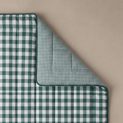 Zelesta Deluxe Design Baumwollsatin Bettdecke - Green Check