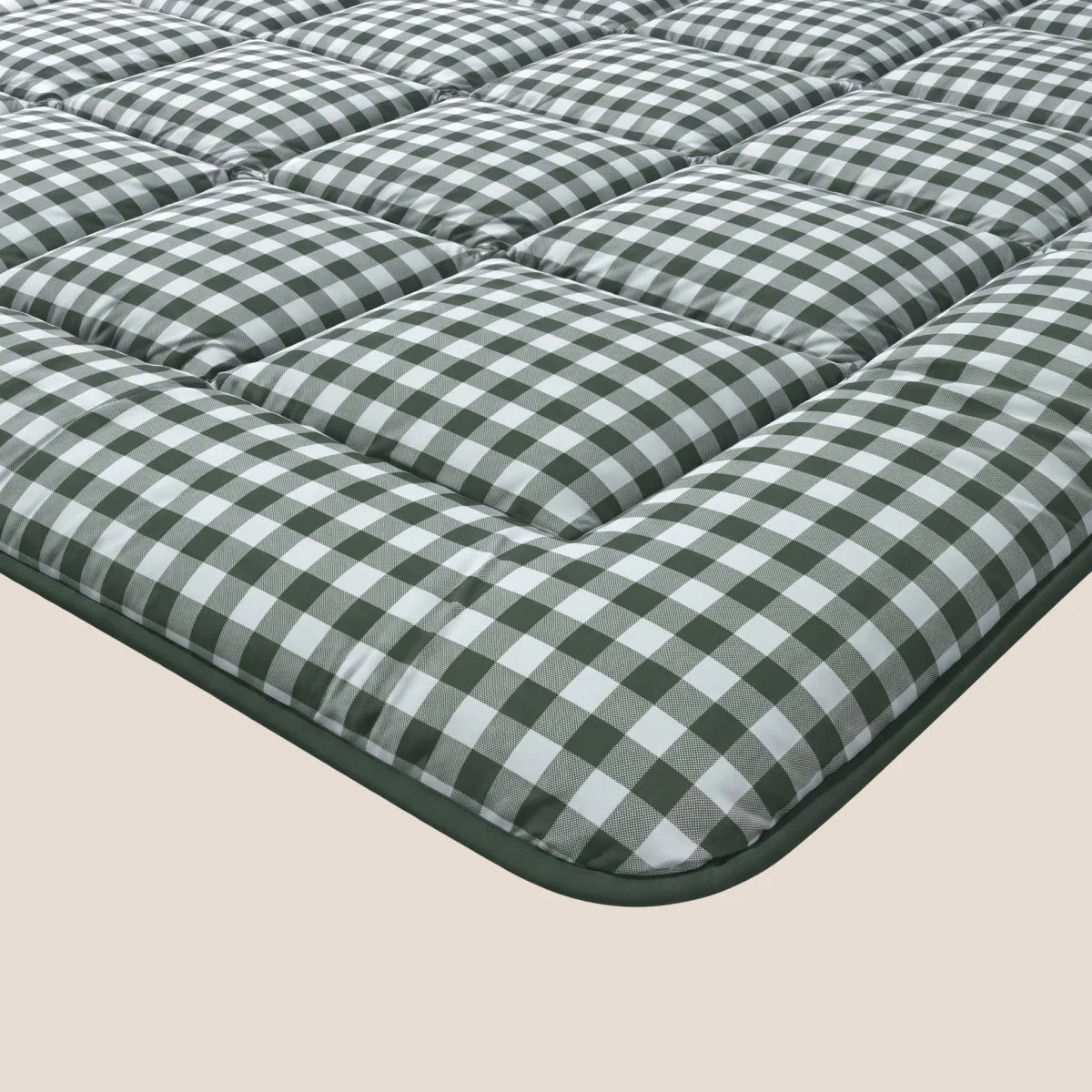 Zelesta Deluxe Design Baumwollsatin Bettdecke - Green Check