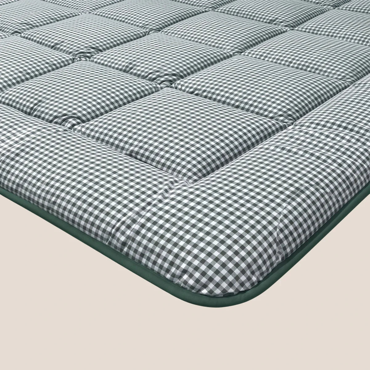 Zelesta Deluxe Design Baumwollsatin Bettdecke - Green Check